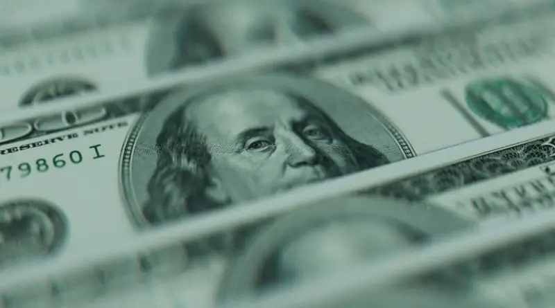 Stacked US $100 bills.